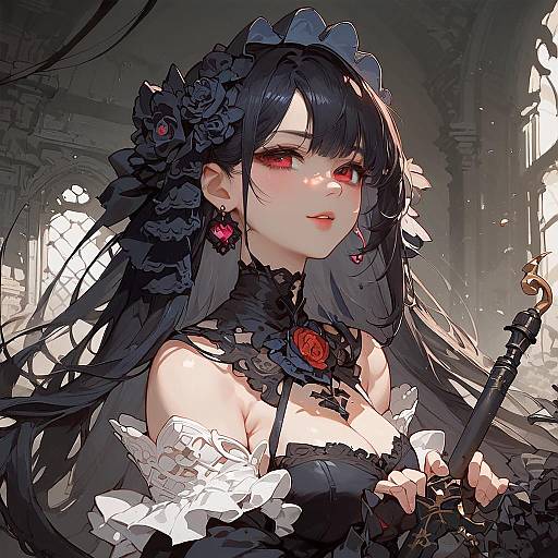 Gothic Lolita Girl in Ruins
