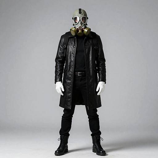 Boy with Gas Mask and Leather Jacket