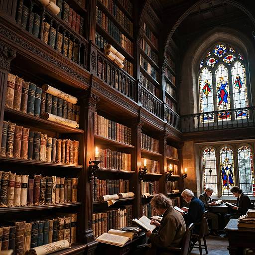Ancient Library with Magical Ambiance