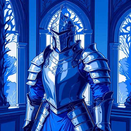 Medieval Knight in Full Armor Illustration