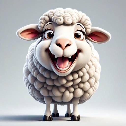 Joyful Cartoon Merino Sheep Illustration