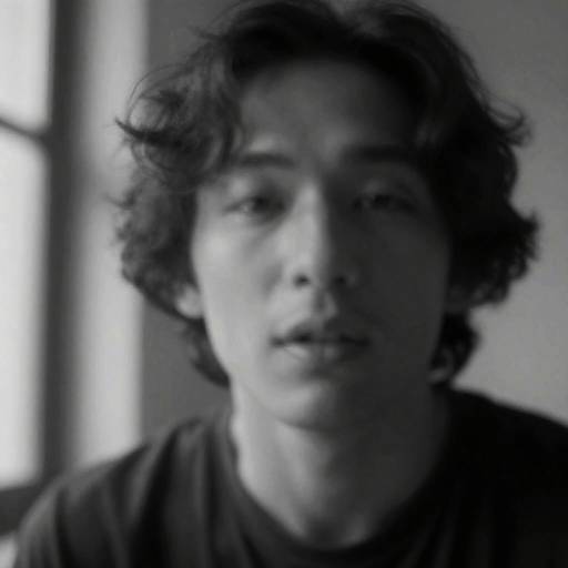 Blurred Black and White Portrait of Man