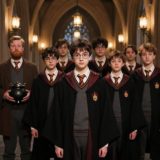 Serious Hogwarts Group Portrait