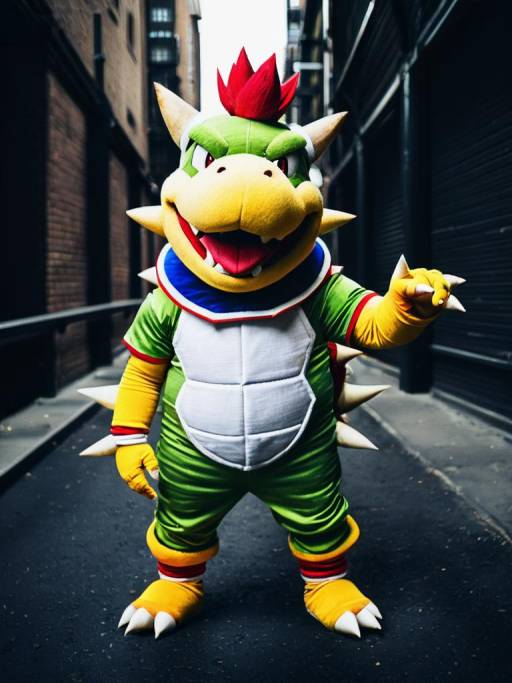 Realistic Man in Bowser Jr. Costume