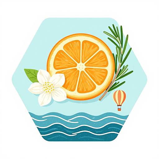 Collage Art in Tall Hexagon