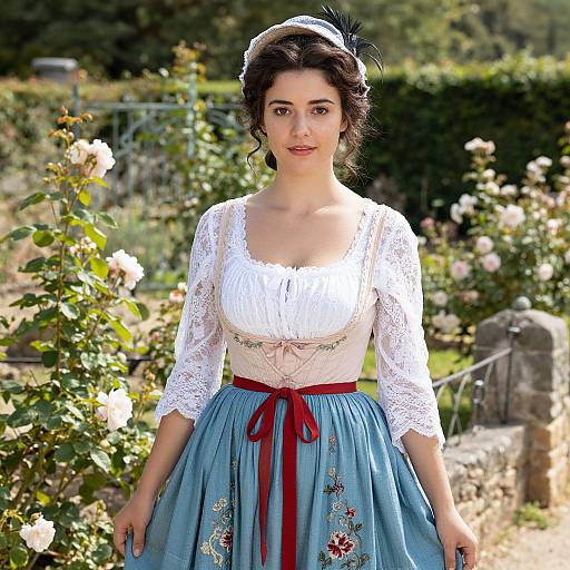 18th Century French Woman in Garden