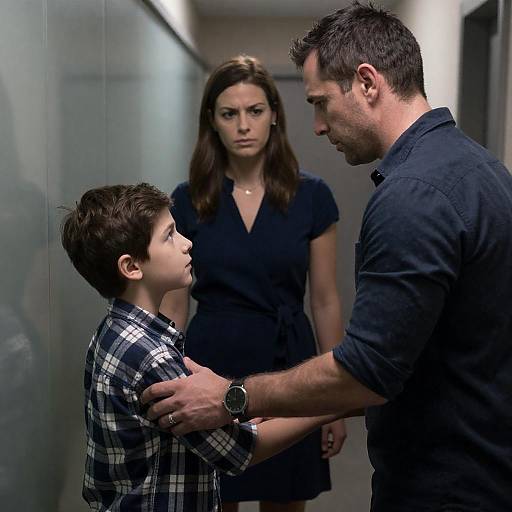 Tense Family Confrontation in Hallway