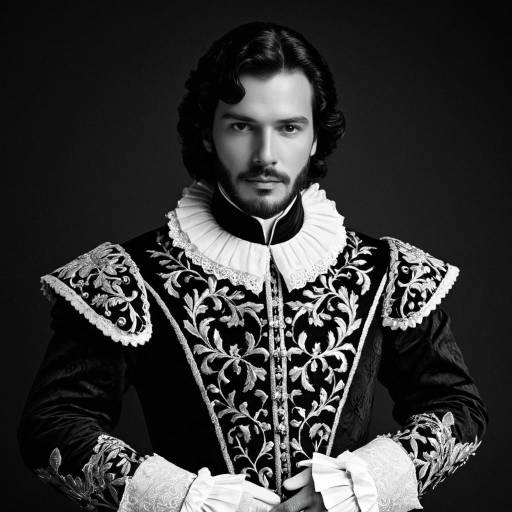 Man in Elegant Renaissance Cassio Cosplay Costume