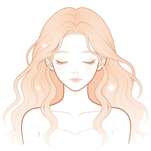 Ethereal Woman with Peach Hair