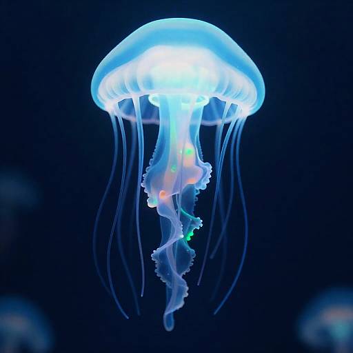 Neon Cosmic Jellyfish 3D Render