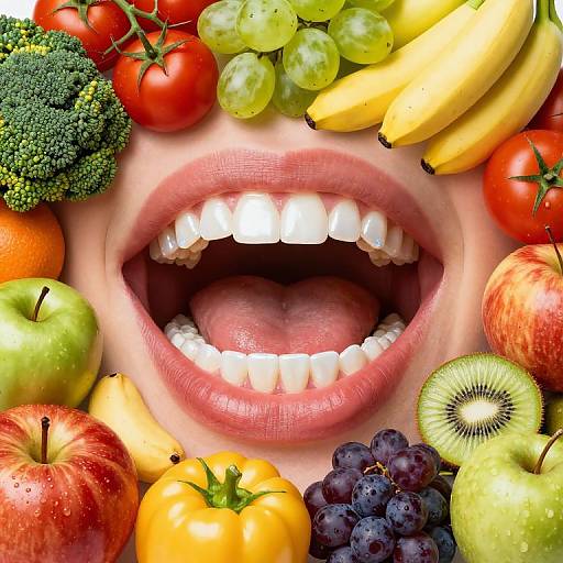 Fruits and Veggies Orbiting Mouth