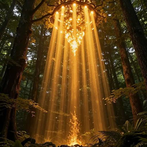Mystical Forest with Inverted Chandelier