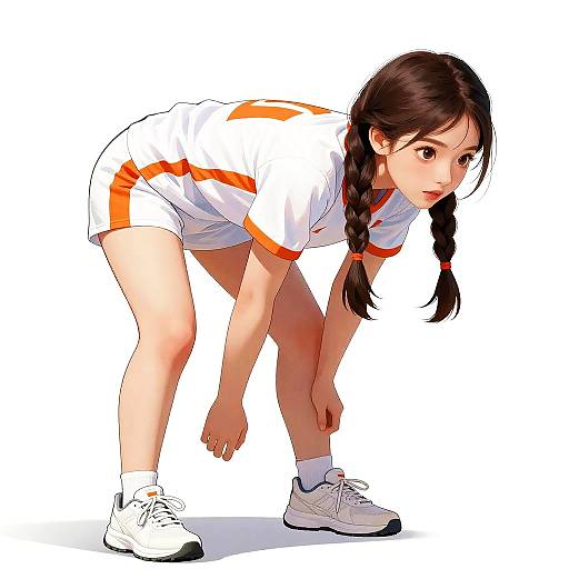 Focused Young Woman in Sportswear