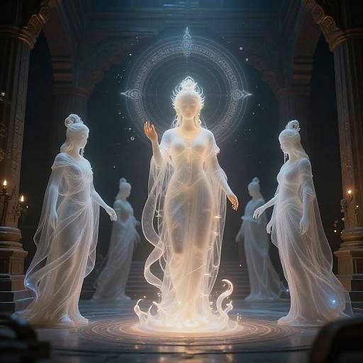 Ethereal Servitors in Mystical Temple