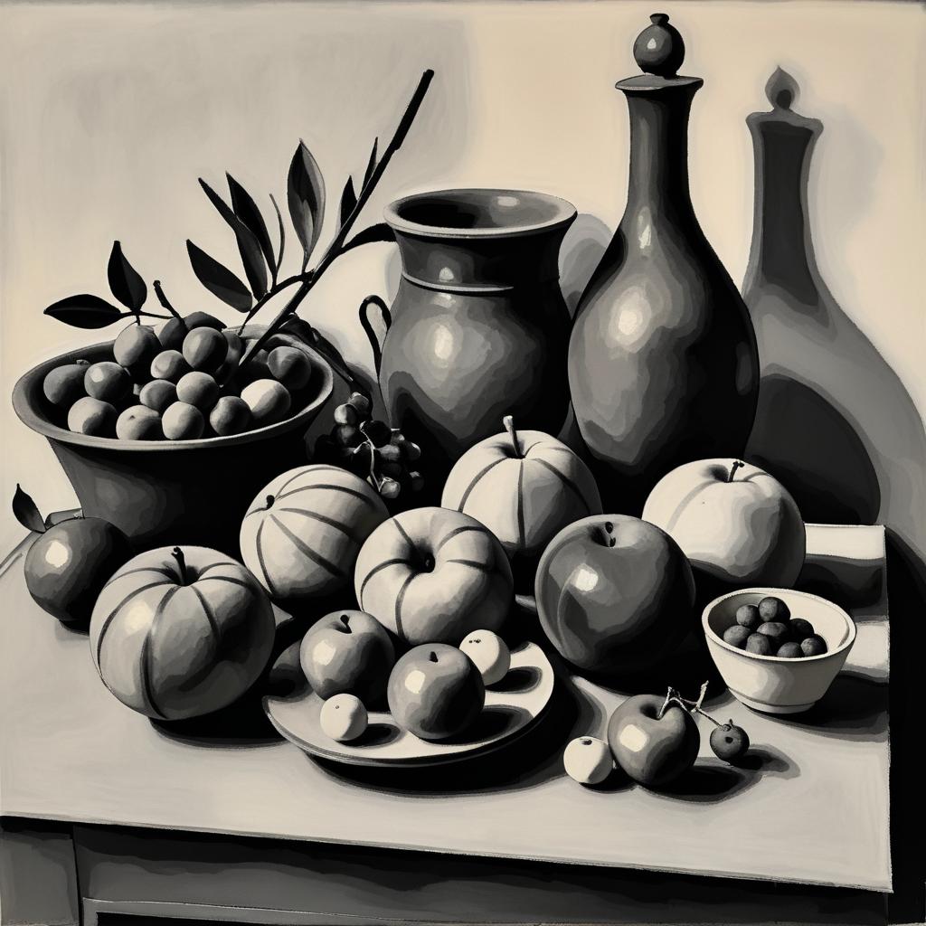 Charcoal Still Life Inspired by Cézanne