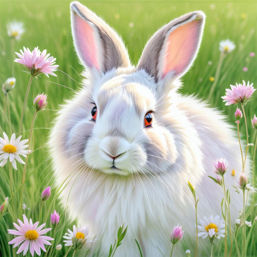 Charming Rabbit in Wildflower Meadow