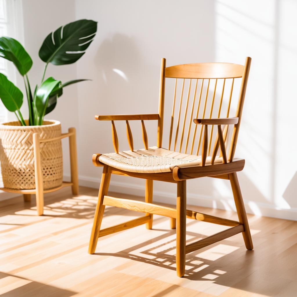 Elegant Handcrafted Wooden Chair Photography