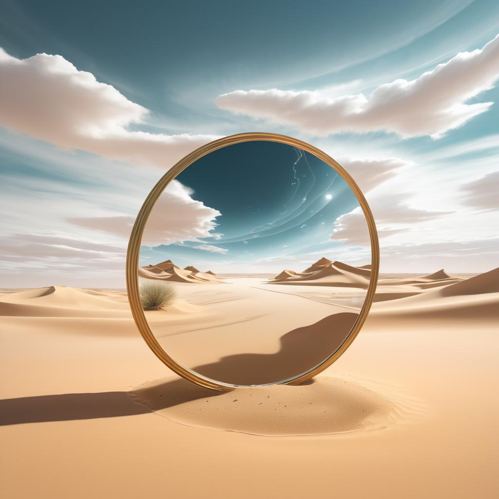 Mystical Desert Mirror Reflection Art