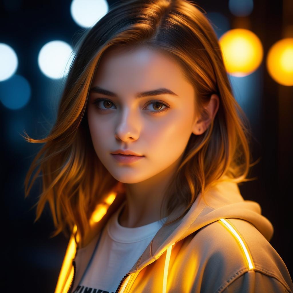 Cinematic Portrait of a Stylish Teen Girl