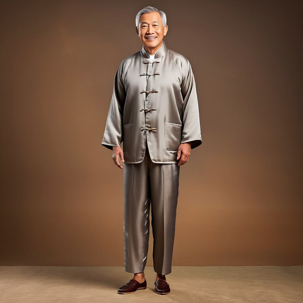 Cheerful Gentleman in Elegant Tang Suit