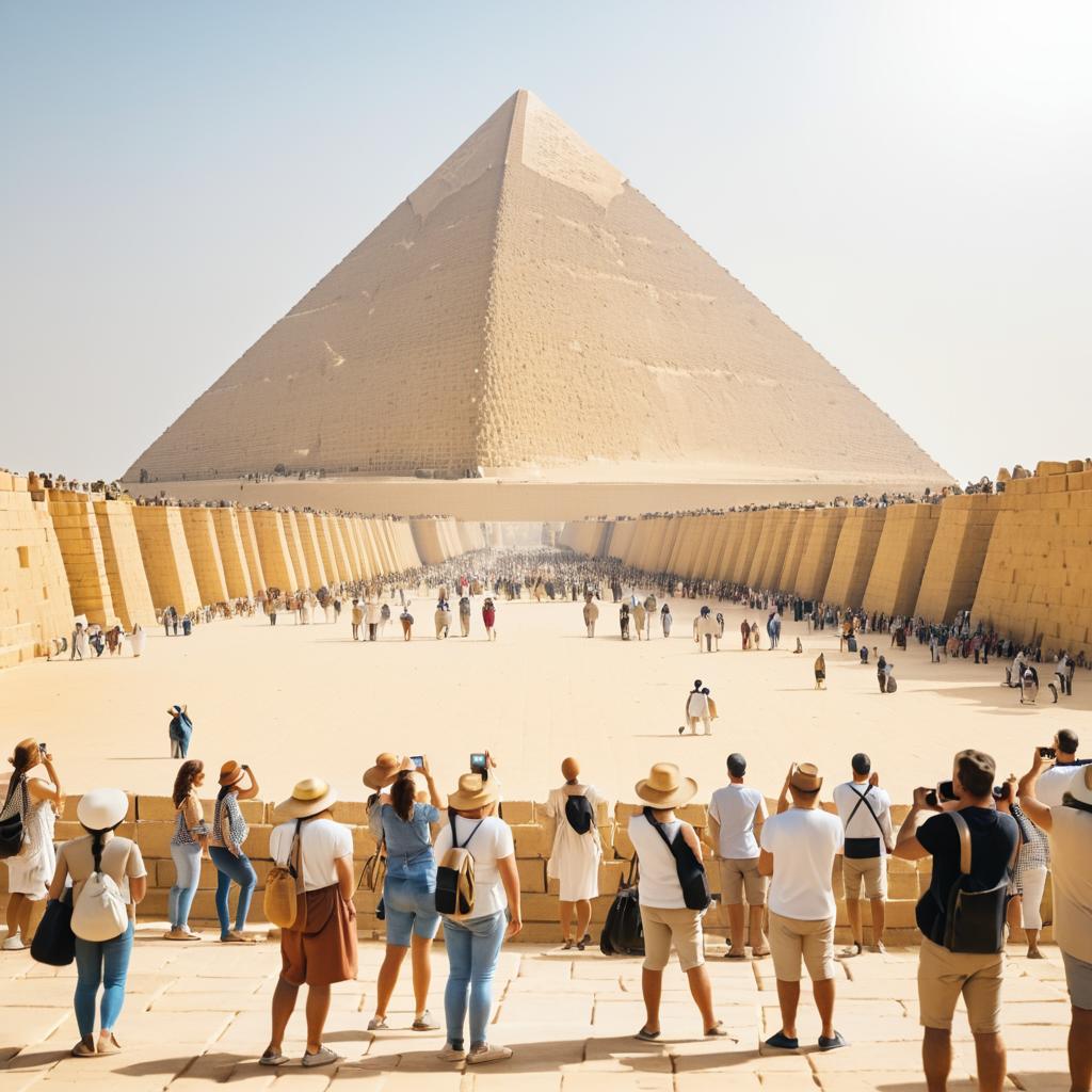 Tourists Capturing the Great Pyramid of Giza