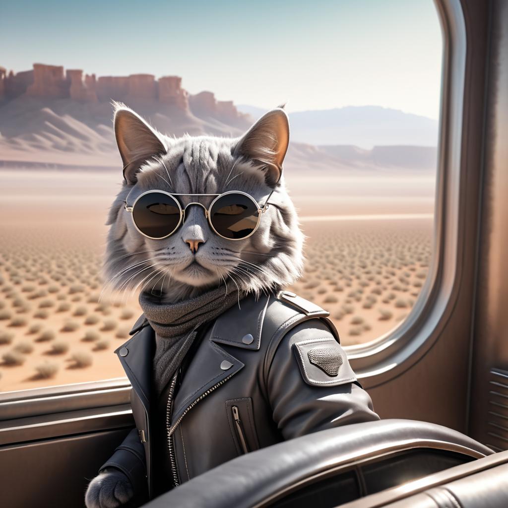 Aviator Cat Journeying Through Desert