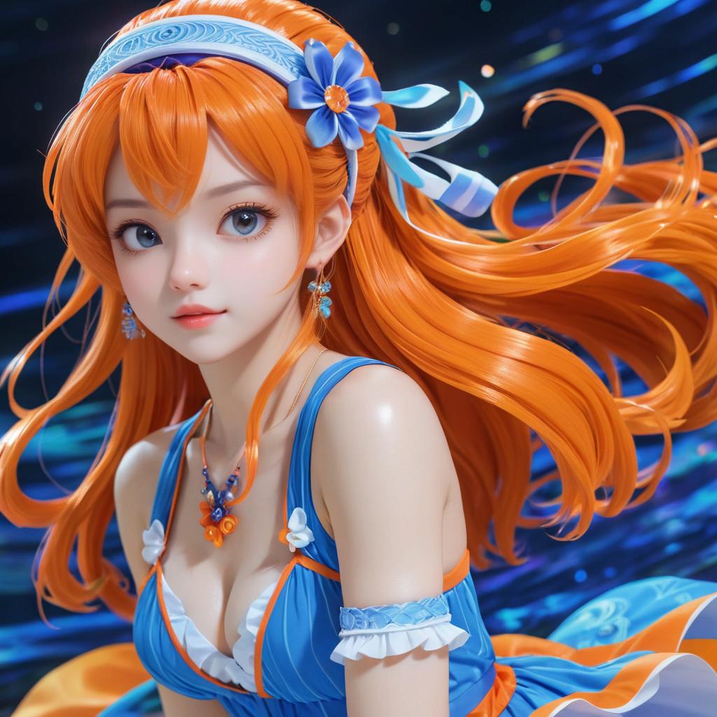 Vibrant Nami Portrait: Aesthetic Art