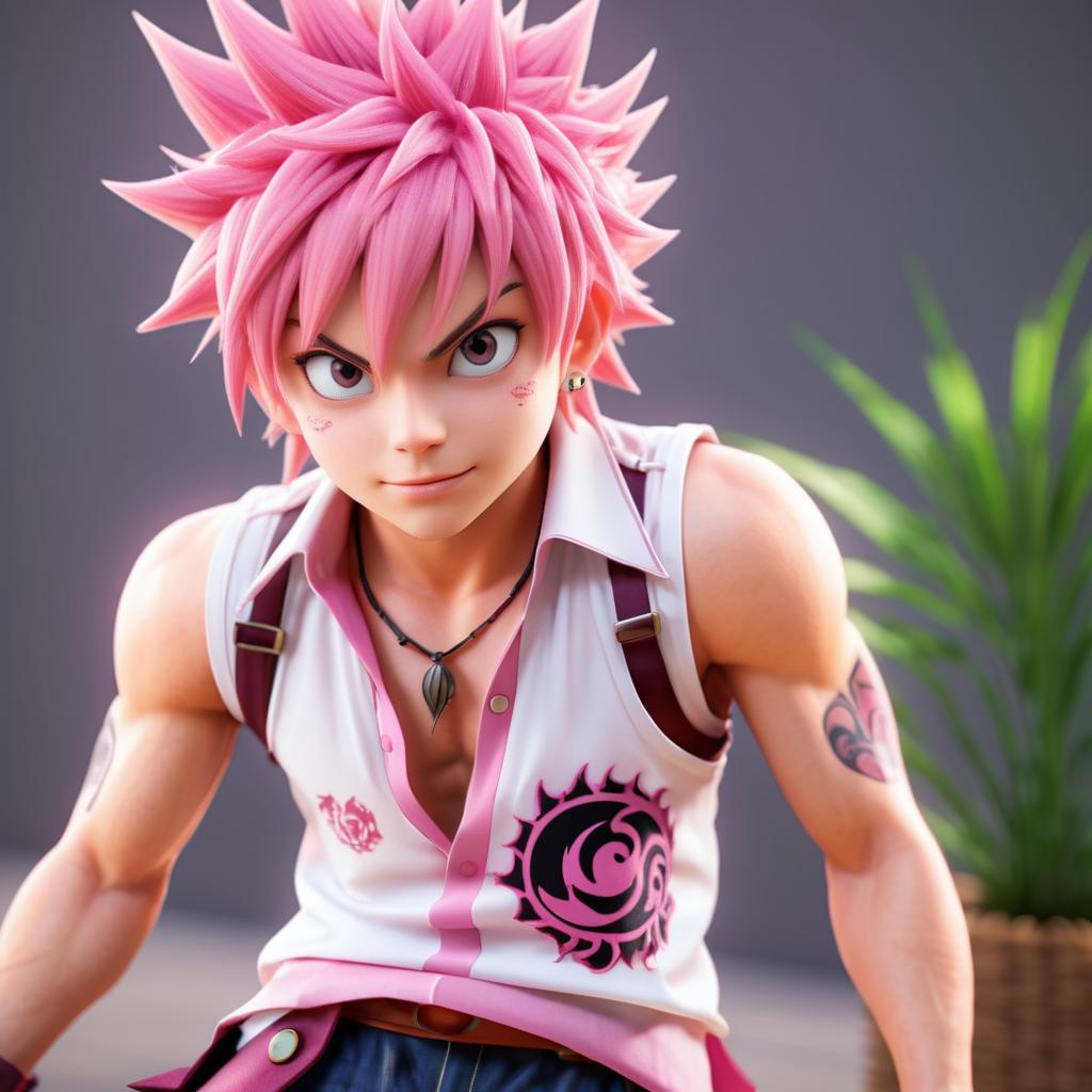 Photorealistic Natsu Dragneel Artwork