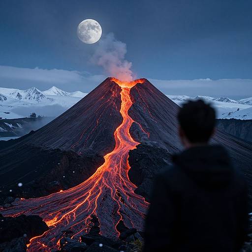 Hyper Realistic Abstract Volcano Scene