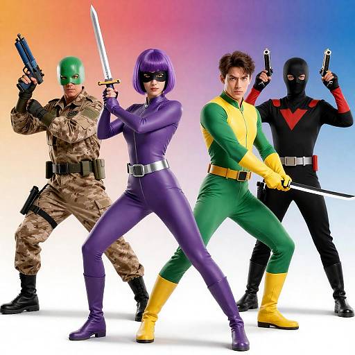 Dynamic Superheroes in Action Poses