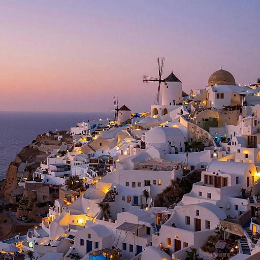 Coastal Village at Sunset: A Serene View