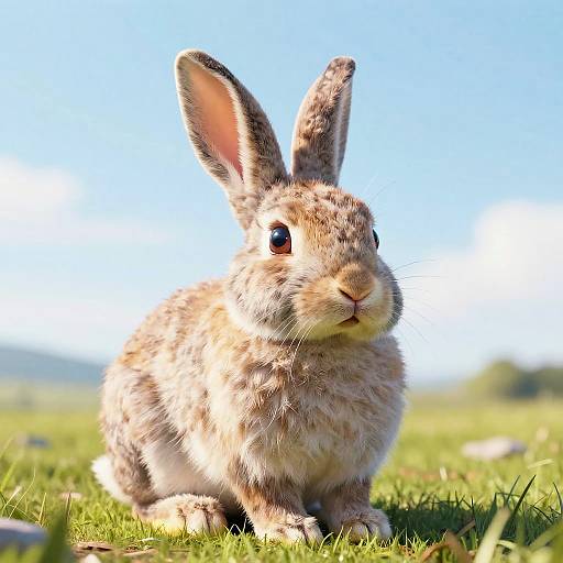 3D Rabbit with Realistic Fur and Eyes