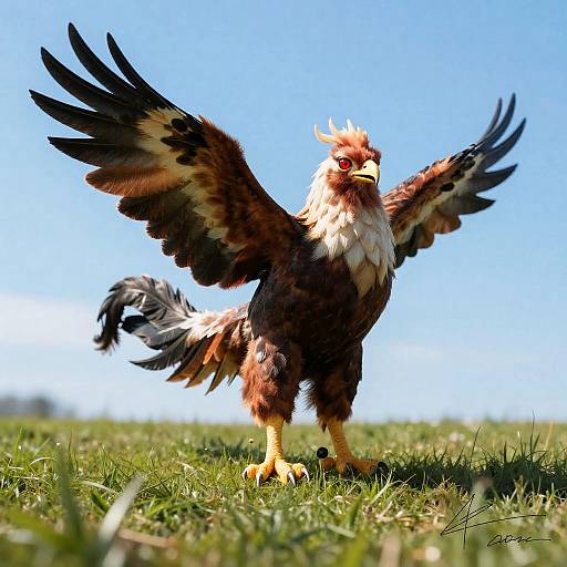 Majestic Griffin with Red Eyes Outdoors