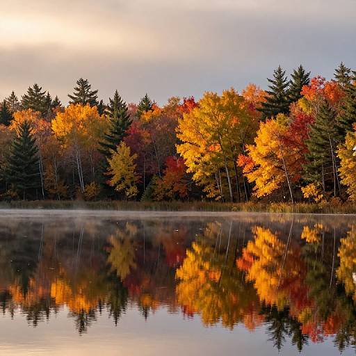Autumn Sunrise Reflections at Lake