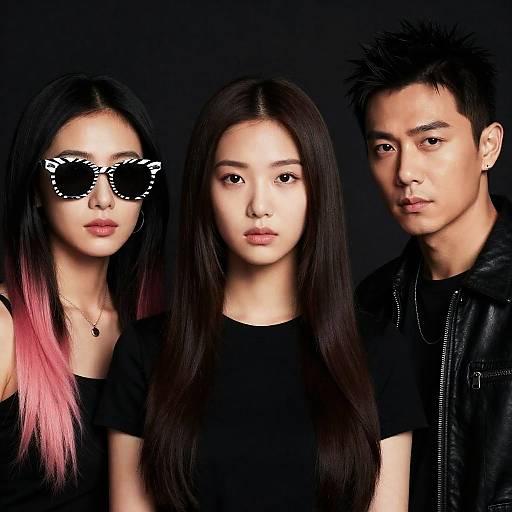 Stylish Trio in a Dark Setting