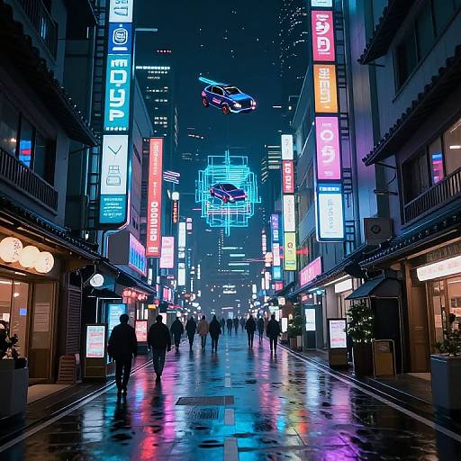 Futuristic Tokyo Cyberpunk Street Scene