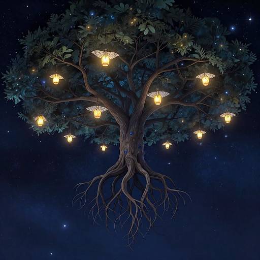 Surreal Upside-Down Cosmic Tree