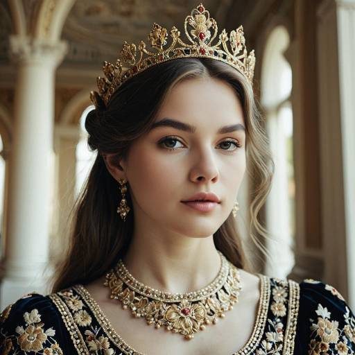 Regal Young Woman in Vintage Elegance