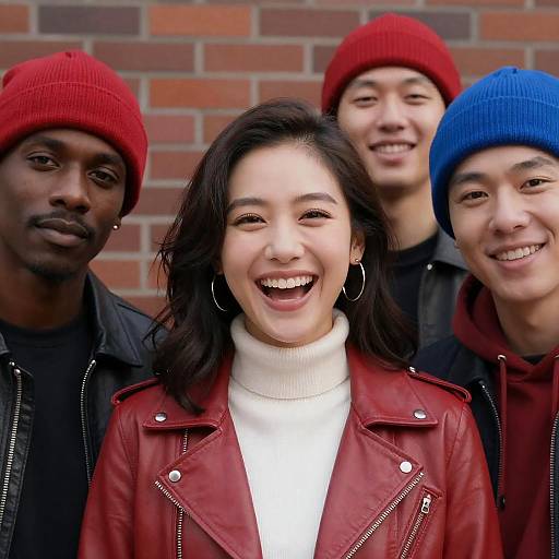 Group Photo with Smiling Friends