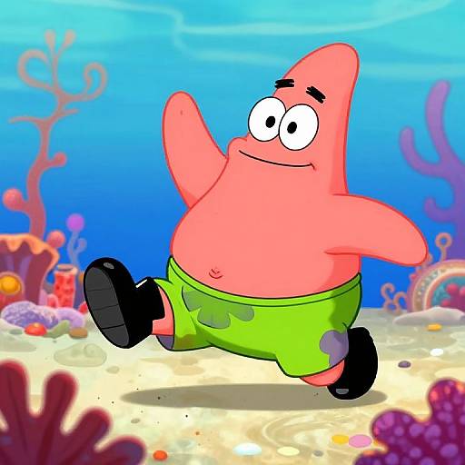 Patrick Star in Sleek Black Boots