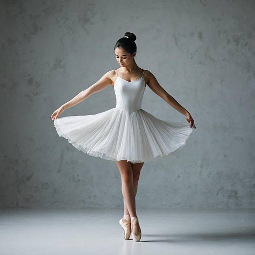 Ballerina in White Dress Dancing