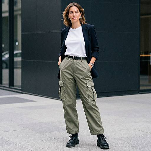 European Woman in Urban Cargo Style