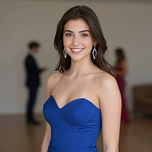 Smokey Blue Strapless Prom Dress