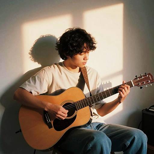 Cinematic Guitarist at Sunset