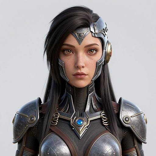 Hyperrealistic Warrior Android Woman