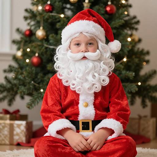 Boy in Bad Santa Outfit