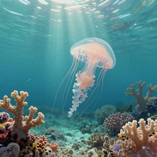 Impressionist Underwater Jellyfish View