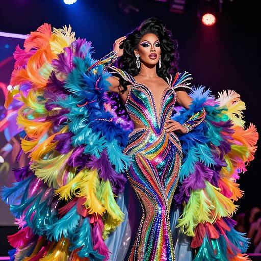 Vibrant Drag Queen Gown Glamour