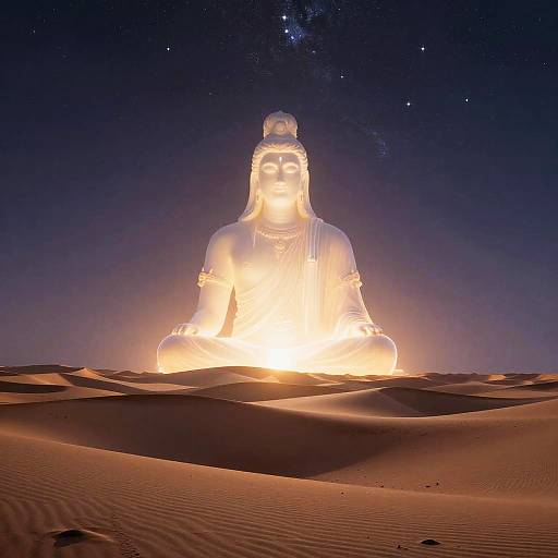 Celestial Godly Presence Over Cosmic Dunes