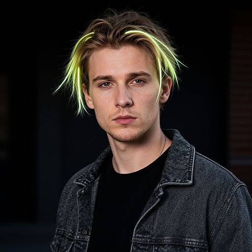Neon Hair Urban Chic Portrait